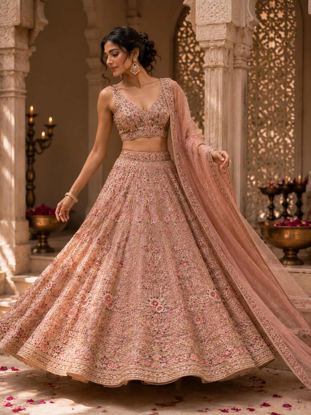 Blush Royale Embroidered Bridal Lehenga Set