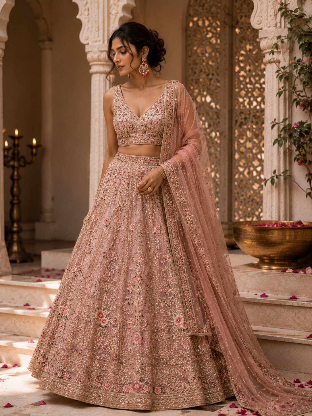 Blush Royale Embroidered Bridal Lehenga Set
